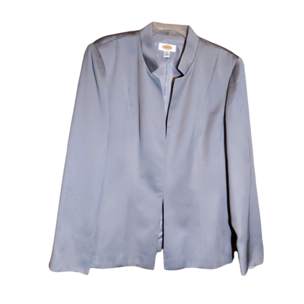 Talbots silver gray silk blend blazer